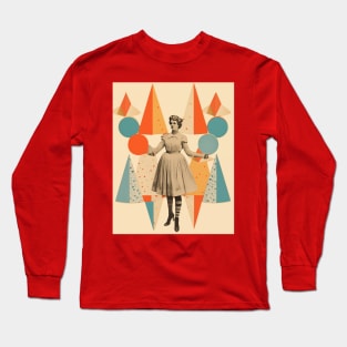 Circus lady paper collage Long Sleeve T-Shirt